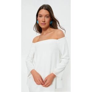 TuckerNuck White Off Shoulder Long‎ Sleeve Blouse Top - Size M